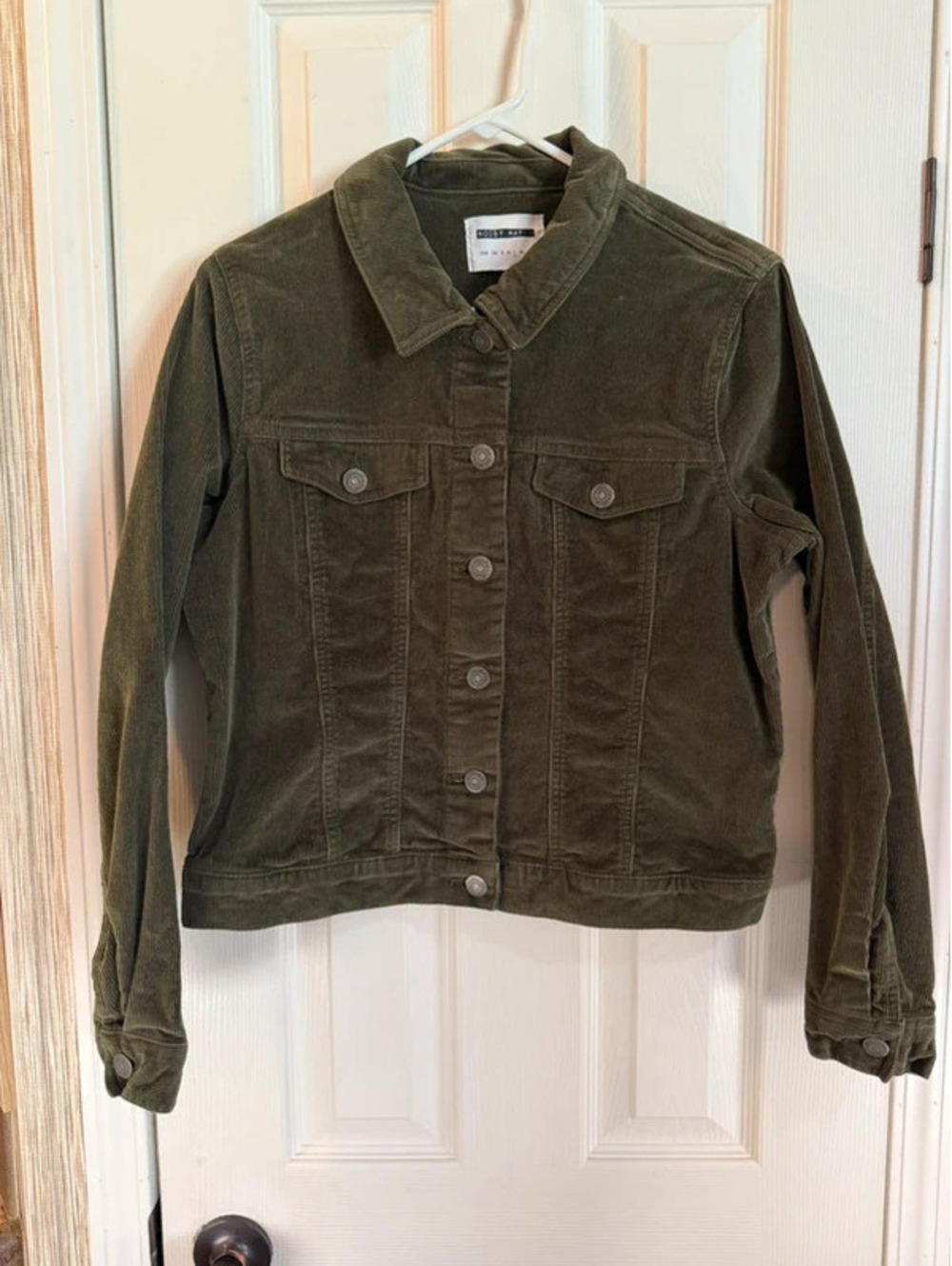 Noisy May dark green corduroy jacket